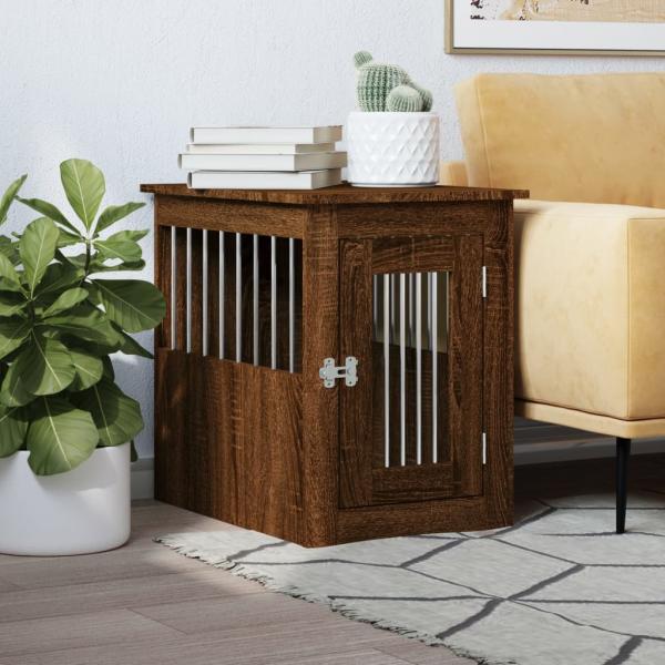 ARDEBO.de - Hundekäfig im Möbelstil Braun Eichen-Optik 45x62x59 cm
