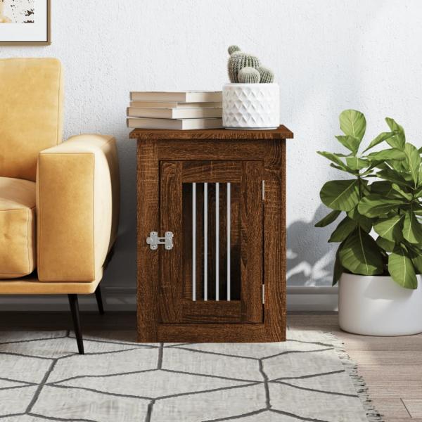 Hundekäfig im Möbelstil Braun Eichen-Optik 45x62x59 cm