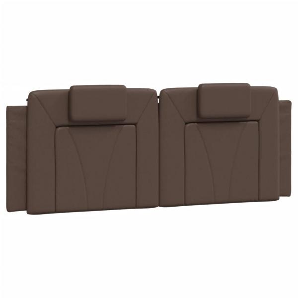 Bettgestell mit Kopfteil Braun 140x190 cm Kunstleder