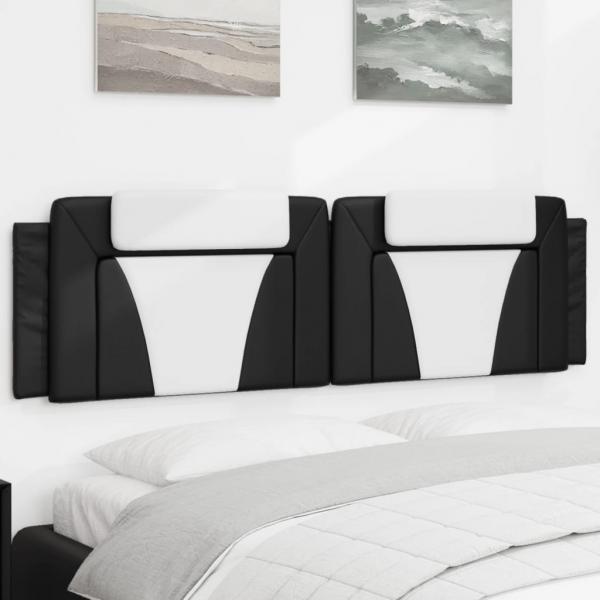 ARDEBO.de - Kopfteil-Kissen Schwarz und Weiß 180 cm Kunstleder