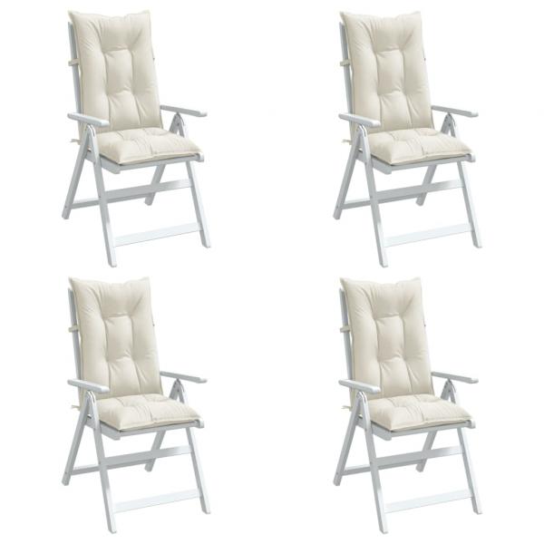 ARDEBO.de - Hochlehner-Auflagen 4 Stk. Melange Creme 120x50x7 cm Stoff