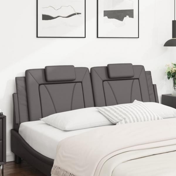 Kopfteil-Kissen Grau 160 cm Kunstleder