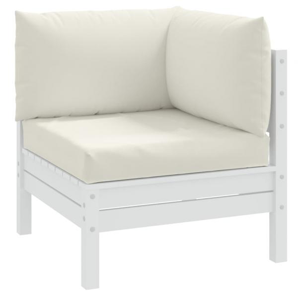 ARDEBO.de - Palettenkissen 3-tlg. Melange Creme Stoff