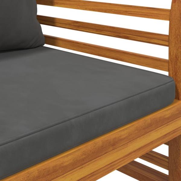 3-tlg. Garten-Lounge-Set mit Kissen Massivholz Akazie