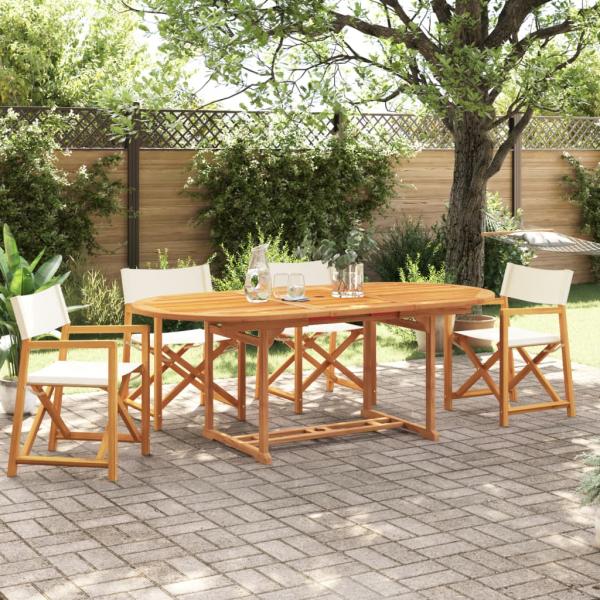 ARDEBO.de - Klappbare Gartenstühle 4 Stk. Cremeweiß Stoff