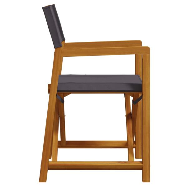 8-teiliges Klappstuhl-Set, dunkelgrauer Stoff