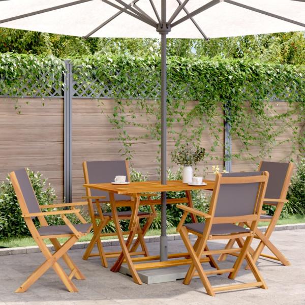 ARDEBO.de - Gartenstühle 4 Stk. Klappbar Anthrazit Stoff und Massivholz