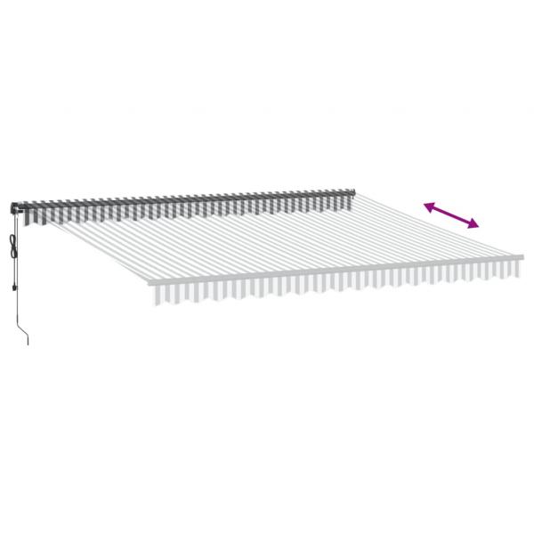 Markise Automatisch mit LEDs Anthrazit & Weiß 450x350 cm