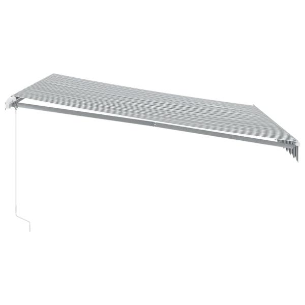 Markise Manuell mit LED Anthrazit & Weiß 400x350 cm