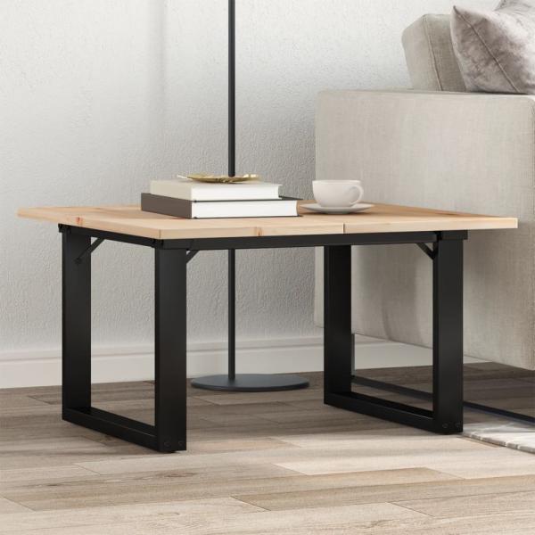 ARDEBO.de - Couchtisch O-Gestell 70x70x40cm Massivholz Kiefer und Gusseisen