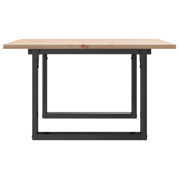 Couchtisch O-Gestell 70x70x40cm Massivholz Kiefer und Gusseisen