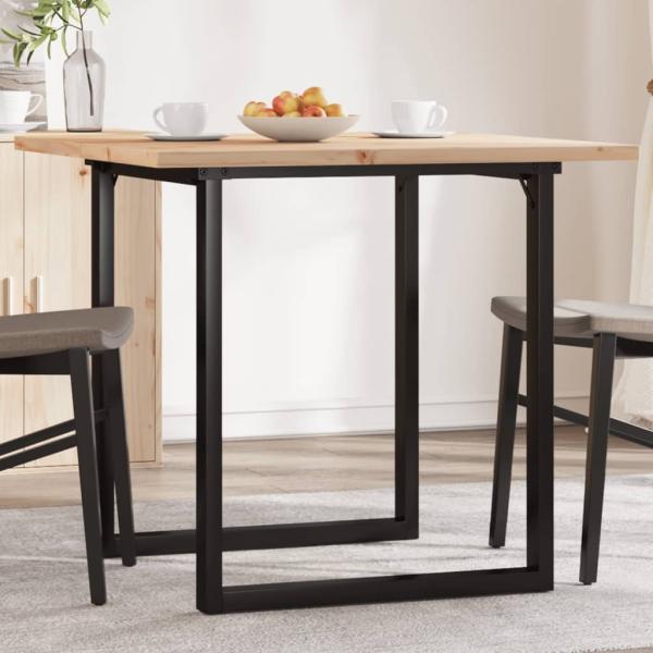 ARDEBO.de - Esstisch O-Gestell 80x80x75,5 cm Massivholz Kiefer & Gusseisen