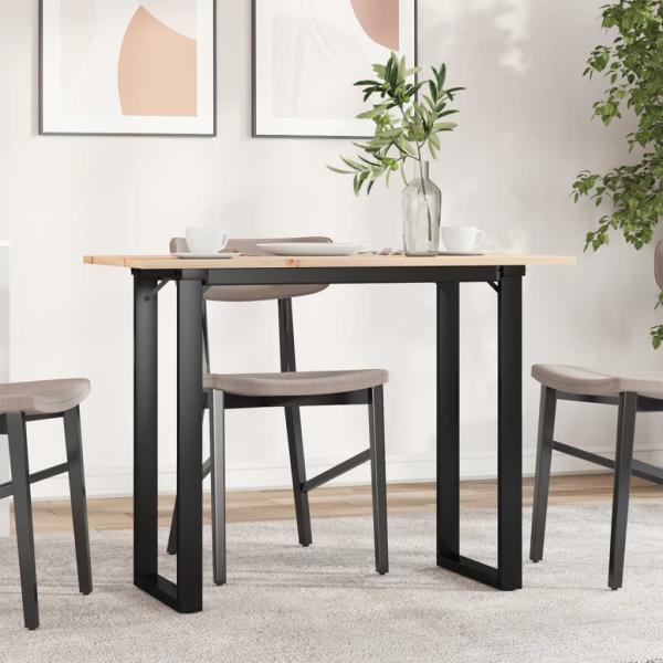 ARDEBO.de - Esstisch O-Gestell 100x50x75 cm Massivholz Kiefer und Gusseisen