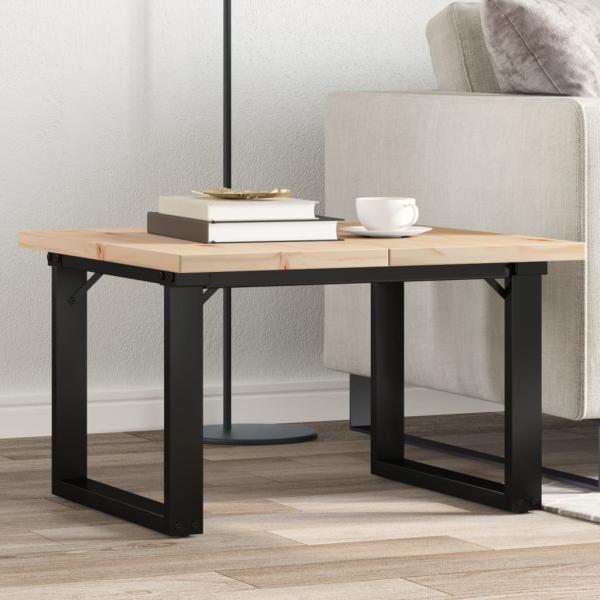ARDEBO.de - Couchtisch O-Gestell 60x60x40,5cm Massivholz Kiefer & Gusseisen