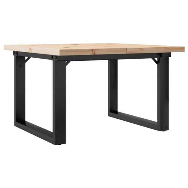 Couchtisch O-Gestell 60x60x40,5cm Massivholz Kiefer & Gusseisen