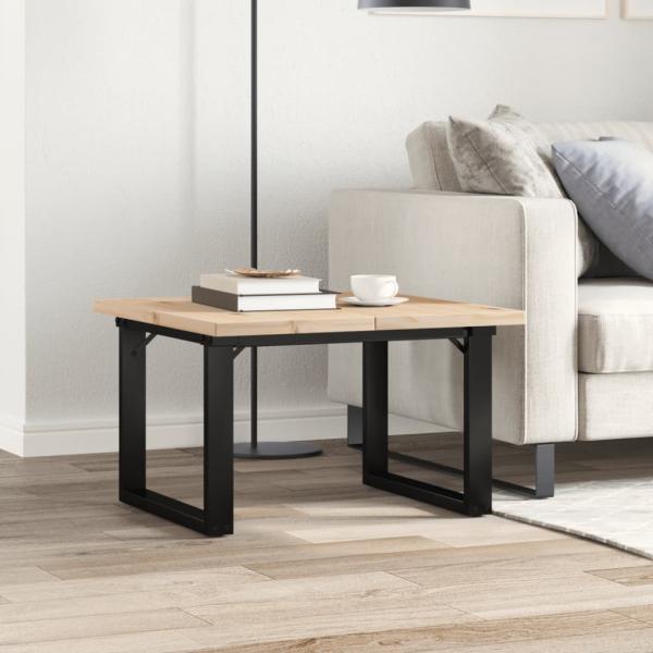 Couchtisch O-Gestell 60x60x40,5cm Massivholz Kiefer & Gusseisen