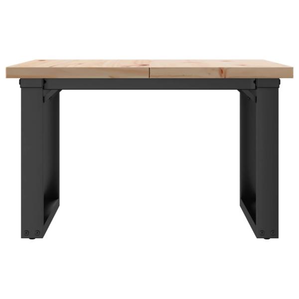 Couchtisch O-Gestell 60x60x40,5cm Massivholz Kiefer & Gusseisen
