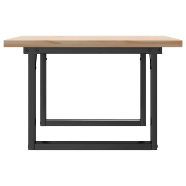 Couchtisch O-Gestell 60x60x40,5cm Massivholz Kiefer & Gusseisen