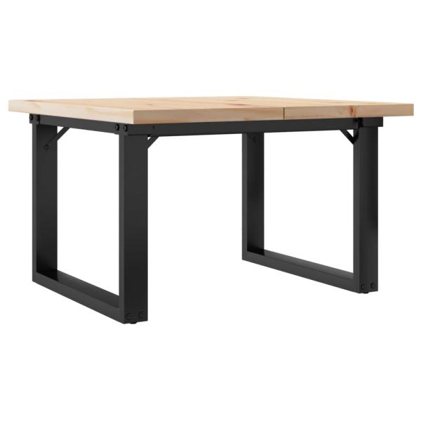Couchtisch O-Gestell 60x60x40,5cm Massivholz Kiefer & Gusseisen
