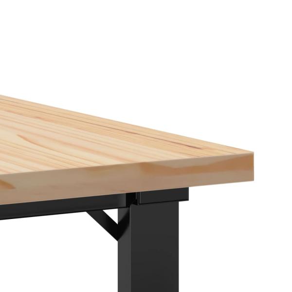 Couchtisch O-Gestell 60x60x40,5cm Massivholz Kiefer & Gusseisen