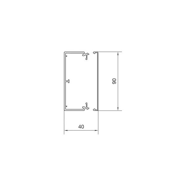 Hager LF4009009016 Leitungsführungskanal PVC, 40x90mm, Länge 2m, verkehrsweiß