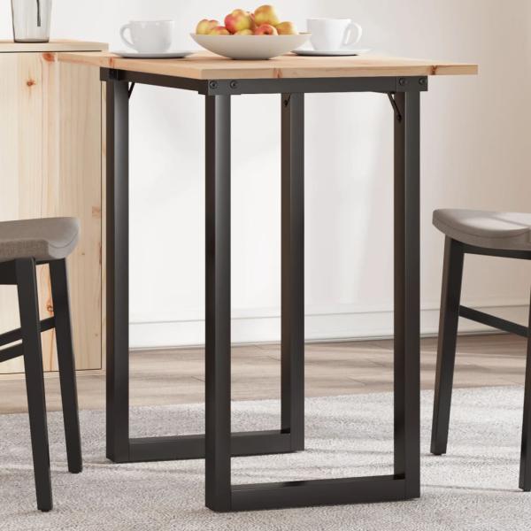 ARDEBO.de - Esstisch O-Gestell 80x50x75,5 cm Massivholz Kiefer & Gusseisen