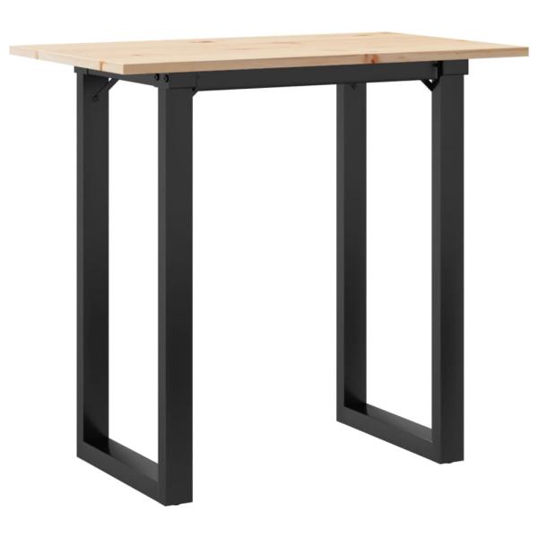 Esstisch O-Gestell 80x50x75,5 cm Massivholz Kiefer & Gusseisen