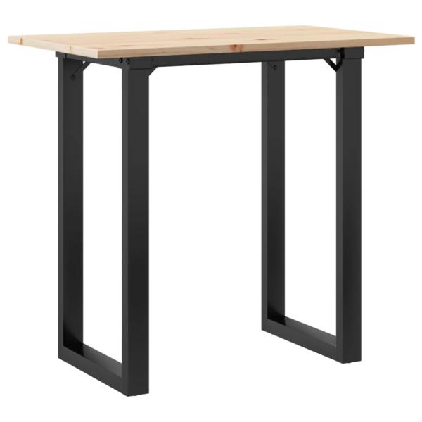 Esstisch O-Gestell 80x50x75,5 cm Massivholz Kiefer & Gusseisen