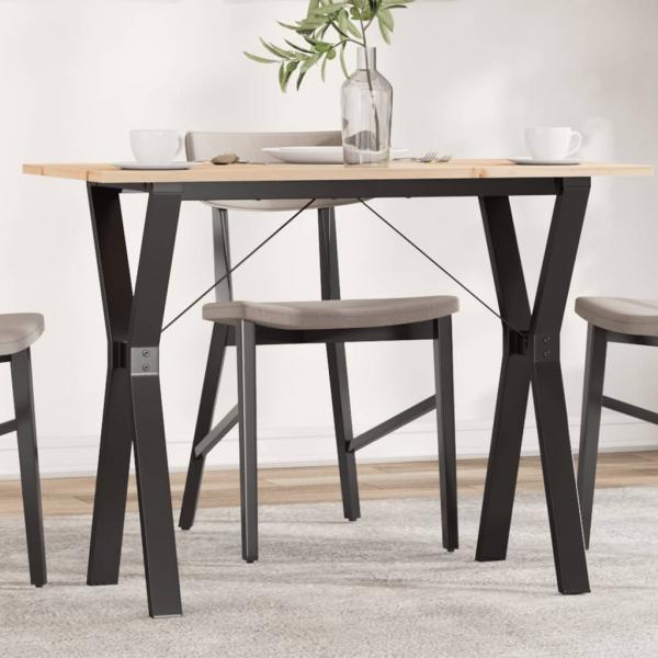 ARDEBO.de - Esstisch Y-Gestell 100x50x75 cm Massivholz Kiefer und Gusseisen