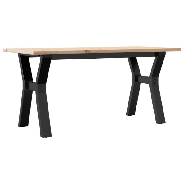Couchtisch Y-Gestell 100x50x45 cm Massivholz Kiefer & Gusseisen