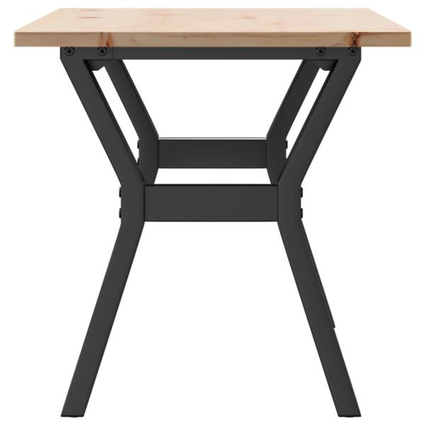 Couchtisch Y-Gestell 100x50x45 cm Massivholz Kiefer & Gusseisen