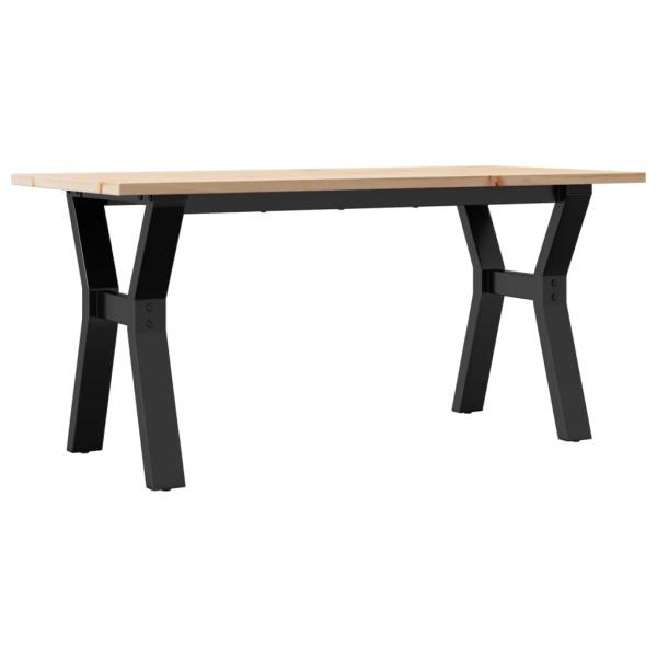 Couchtisch Y-Gestell 100x50x45 cm Massivholz Kiefer & Gusseisen