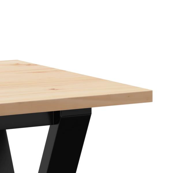 Couchtisch Y-Gestell 100x50x45 cm Massivholz Kiefer & Gusseisen