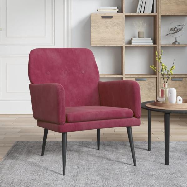 ARDEBO.de - Sessel Weinrot 62x79x79 cm Samt