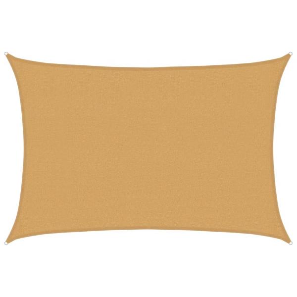 Sonnensegel 160 g/m² Rechteckig Sandfarben 2,5x4 m HDPE