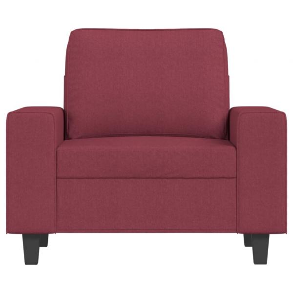 Sessel mit Hocker Weinrot 60 cm Stoff