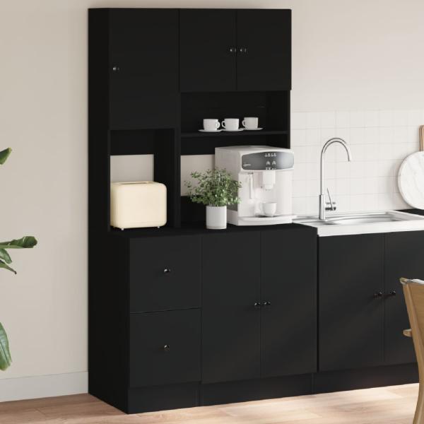 ARDEBO.de - Küchenschrank Schwarz 95x50x180 cm Holzwerkstoff