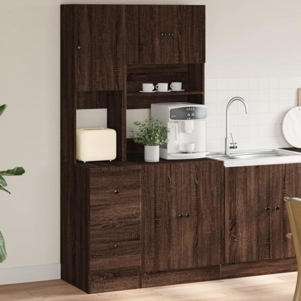 ARDEBO.de - Küchenschrank Braun Eichen-Optik 95x50x180 cm Holzwerkstoff