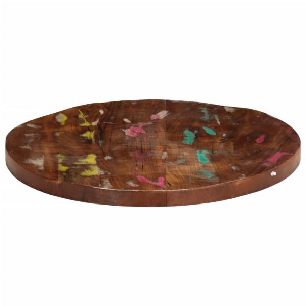 Tischplatte Ø 90x2,5 cm Rund Altholz Massiv
