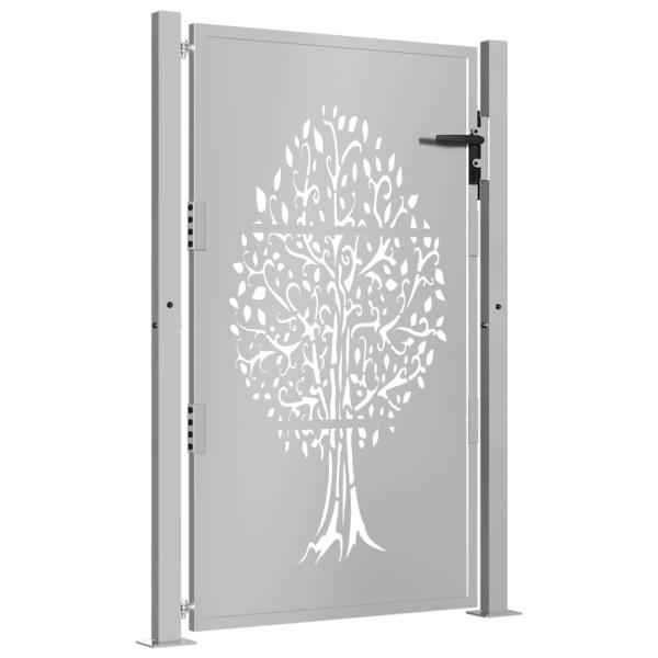 Gartentor 105x130 cm Cortenstahl Baum-Design