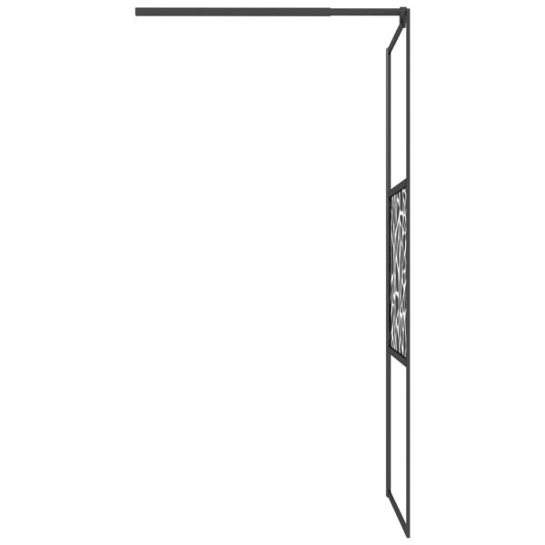 Duschwand für Walk-In Dusche 90x195 cm ESG Steindesign Schwarz