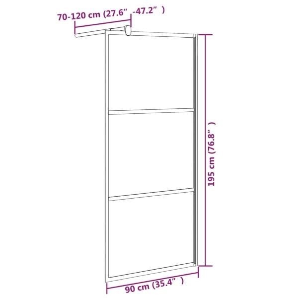 Duschwand für Walk-In Dusche 90x195 cm ESG Steindesign Schwarz