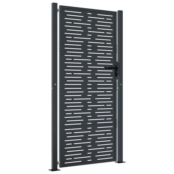 Gartentor Anthrazit 105x205 cm Stahl Quadratisches Design