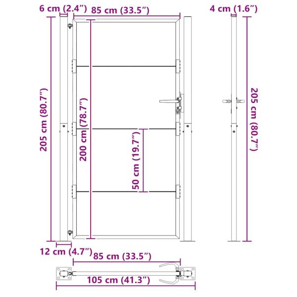 Gartentor 105x205 cm Cortenstahl