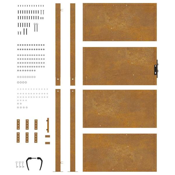 Gartentor 105x205 cm Cortenstahl