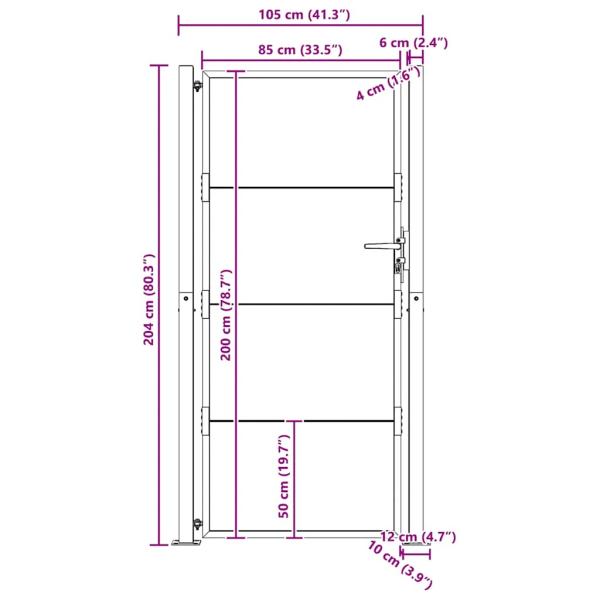 Gartentor 105x205 cm Cortenstahl