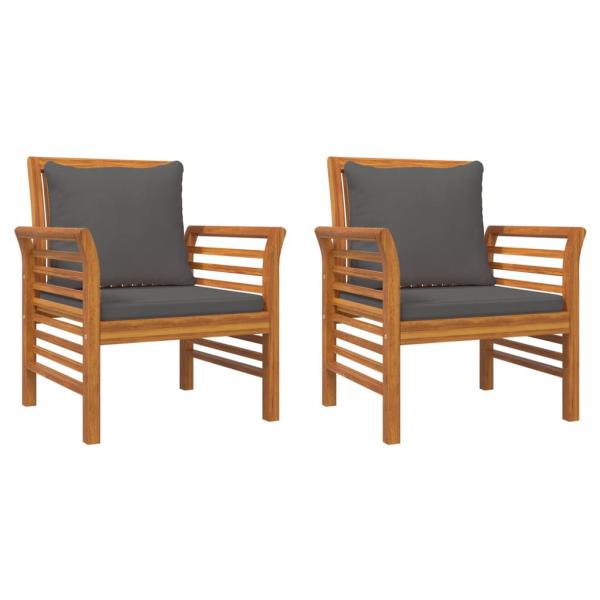 5-tlg. Garten-Lounge-Set mit Kissen Massivholz Akazie