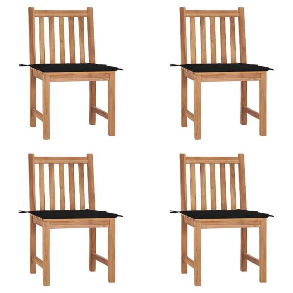 ARDEBO.de - Gartenstühle 4 Stk. mit Kissen Massivholz Teak 