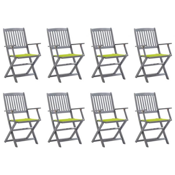 ARDEBO.de - Klappbare Gartenstühle 8 Stk. mit Kissen Massivholz Akazie