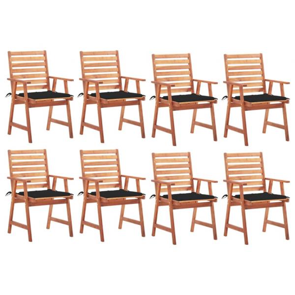ARDEBO.de - Garten-Essstühle 8 Stk. mit Kissen Massivholz Akazie 